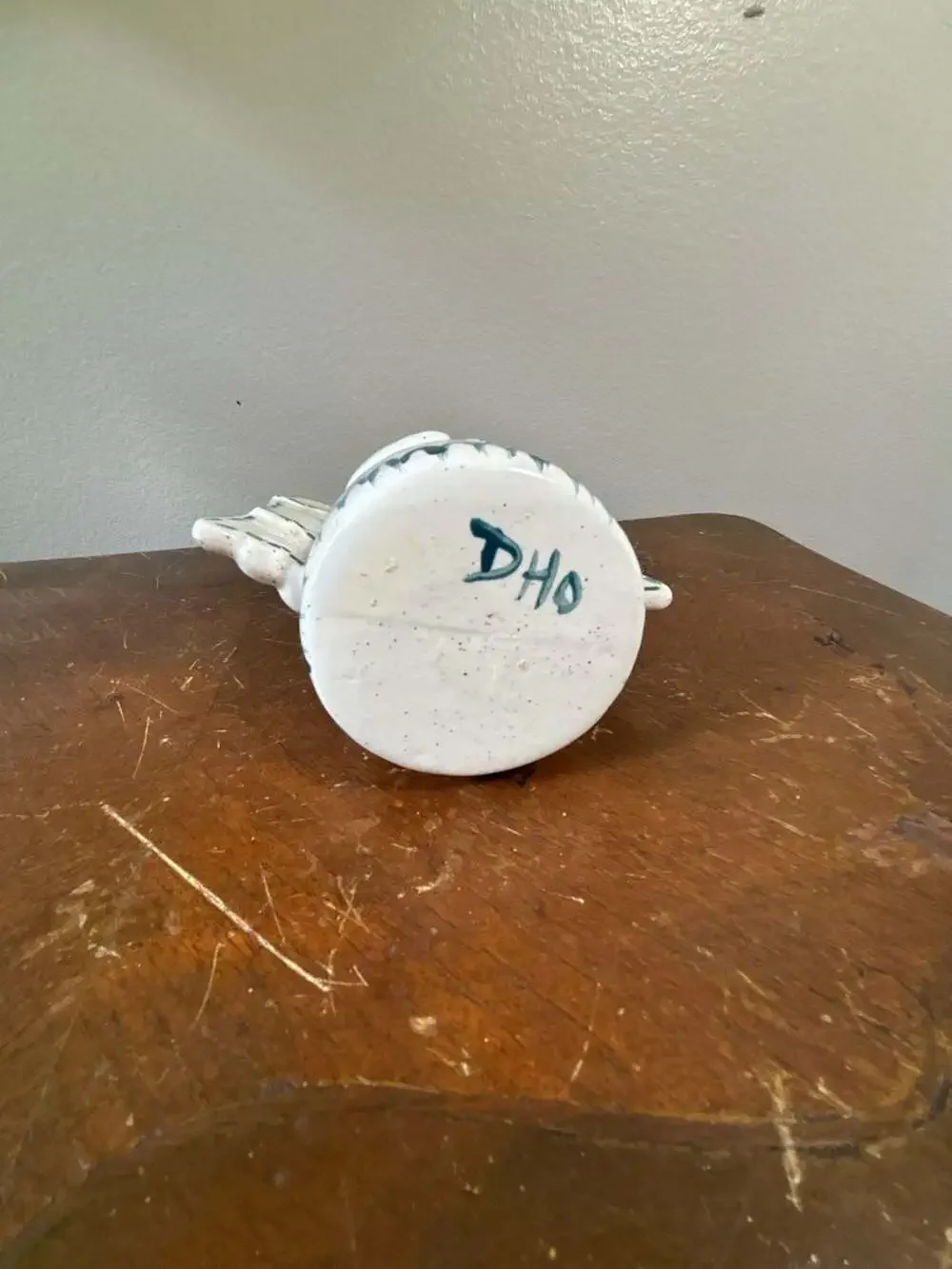 Vintage Hand-Painted Ceramic Angel Candle Holder signed DHO